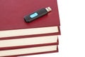 Books and flash memory Royalty Free Stock Photo