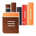 Books flat icon. Bookshelf color icons in trendy flat style. Library gradient style design, designed for web and app