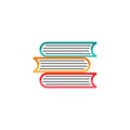 Books flat icon, education and school element