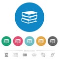 Books flat round icons