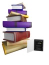 Books fly into your tablet Royalty Free Stock Photo