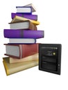Books fly into your tablet Royalty Free Stock Photo