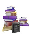 Books fly into your tablet Royalty Free Stock Photo