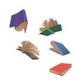 Books flying cartoon vector illustration Royalty Free Stock Photo