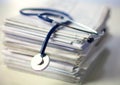 Books folder file and stethoscope isolated on Royalty Free Stock Photo