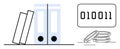 Data Organization with Files and Digital Binary Code for Financial Management Royalty Free Stock Photo