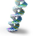 Books forming a DNA spiral Royalty Free Stock Photo