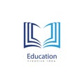 Books and Graduates Icon Vector Education Logo Template.