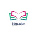 Books and Graduates Icon Vector Education Logo Template.