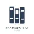 books group of three from side view icon in trendy design style. books group of three from side view icon isolated on white