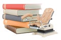 Books with gynecological chair, 3D rendering