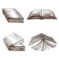 Books Hand Draw Sketch. Vector Royalty Free Stock Photo