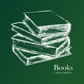 Books, Hand Drawn Sketch Vector illustration.