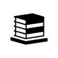 Black solid icon for Books, bibliography and collection Royalty Free Stock Photo