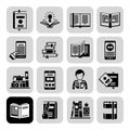 Books Icons Black Set Royalty Free Stock Photo