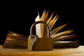 Books and keylock Royalty Free Stock Photo