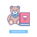 Books for kids - modern line design style icon