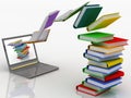 Books and laptop Royalty Free Stock Photo