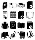 Books library icons set Royalty Free Stock Photo