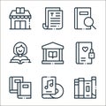 books line icons. linear set. quality vector line set such as book, audio book, book, diary, library, reader, text Royalty Free Stock Photo