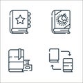 books and literature line icons. linear set. quality vector line set such as book, books, travel