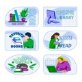 Books logo design set Royalty Free Stock Photo