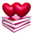 Books about love, marriage and romance icon symbol