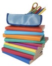 Books pencil case school education Royalty Free Stock Photo