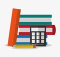 Books pencil ruler and calculator design Royalty Free Stock Photo