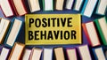 Books on Positive Growth. Concept Self-help, Personal Development, Mindfulness, Positive