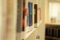 Books on public library shelves Royalty Free Stock Photo