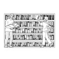 Books Rack Library Furniture With Shelves Vector Royalty Free Stock Photo