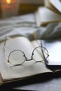 Books, Reading Glasses and E-Reader Royalty Free Stock Photo