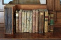 Books in a row on a book shelf Royalty Free Stock Photo