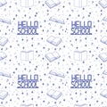 books seamless pattern. hand drawn doodle style.