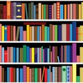 Books seamless texture vertically and horizontally. Bookshelf background.