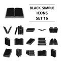 Books set icons in black style. Big collection of books vector symbol stock illustration Royalty Free Stock Photo