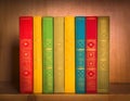 Books on shelf, close-up Royalty Free Stock Photo