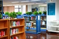 Books on a shelf in shanghai library