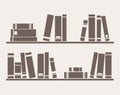 Books on the shelves vector simply illustration