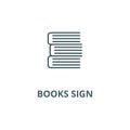 Books sign line icon, vector. Books sign outline sign, concept symbol, flat illustration Royalty Free Stock Photo