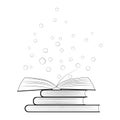 Books and soap bubbles contour Royalty Free Stock Photo