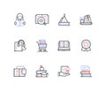 Books are a source of knowledge - line design style icons