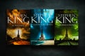 Books in Spanish from the Dark Tower series by American novelist Stephen King Royalty Free Stock Photo