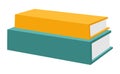 Books stack vector illustration. Horizontal stack of colored books, educational infographic template Royalty Free Stock Photo