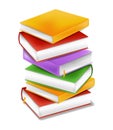 Books stack vector realistic. Colorful books illustration. Back to school study concepts Royalty Free Stock Photo