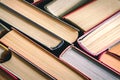 Books stacked. Stack of books background. many books piles Royalty Free Stock Photo