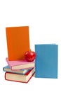 Books Stacked And Standing With Apple Royalty Free Stock Photo