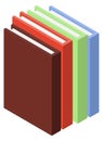 Books standing. Isometric color hardcovers. Library icon Royalty Free Stock Photo