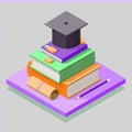 Books step education infographics. can be used for workflow layout, banner, diagram, number options, step up options Royalty Free Stock Photo